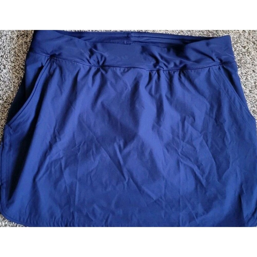 Lands' End Quick Dry Active Board Skort 16 Swim Skirt Navy Large Athletic S73